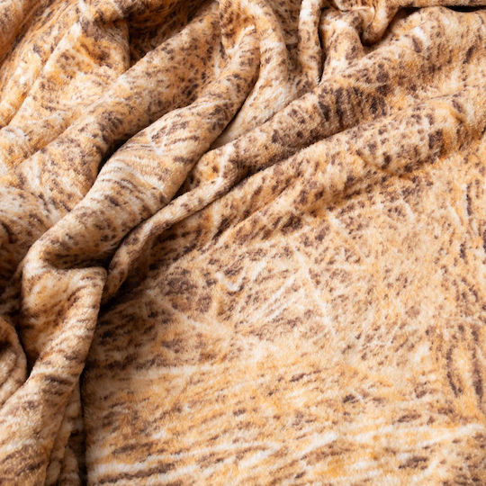 Cotton Market Fleece Blanket Super Double 220x240cm Straw Blade