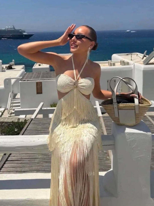 Καλοκαιρινό Maxi Κομπινεζόν Φόρεμα Cut Out Σχέδιο