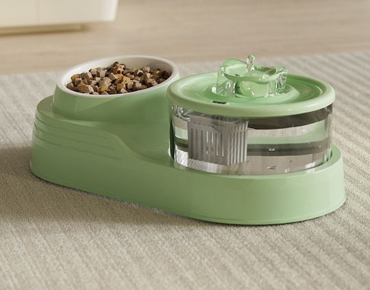 Pet's Choice Automatic Ceramic Waterer Fountain for Dog & Cat with Stand 1.25lt in Green Colour