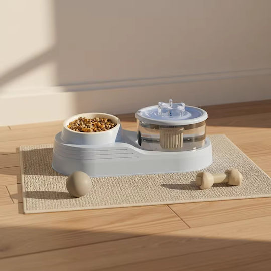 Pet's Choice Automatischer Keramik Bewässerer / Brunnen für Hund & Katze mit Gestell 1,25l in Hellblau Farbe