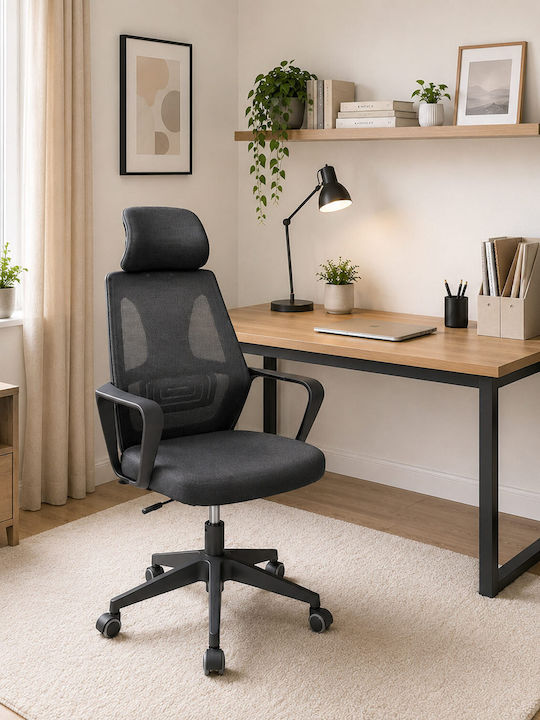 UNIHOME Highline Bürostuhl mit Einstellbaren Armen Schwarz