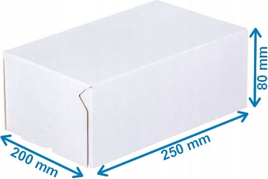 Verpackungskarton Weiß P25 x B20 x H8cm