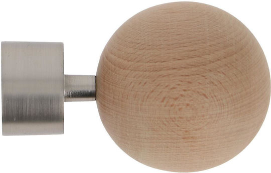 Curtain Wood End Made of Beige Wood
