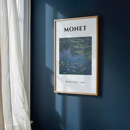 Poster Monet Waterlillies Art013 40cm X 50cm Κορνίζα Φυσικό Ξύλου Μπεζ 55259pd156878f55316
