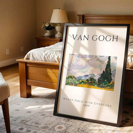 Poster Van Gogh Wheat Field Cypresses Art002 40cm X 50cm Κορνίζα Καφέ Ξύλου 55246pd156889f63322