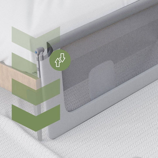 Tulano Foldable Bed Rail Guard from Metal in Grey Colour 77x26x7cm