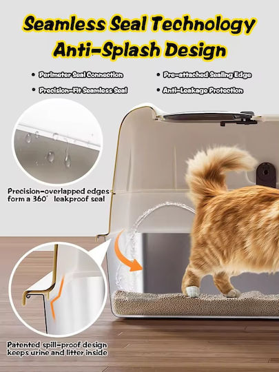 Pet's Choice Closed White Cat Toilet L60 x W40 x H40cm
