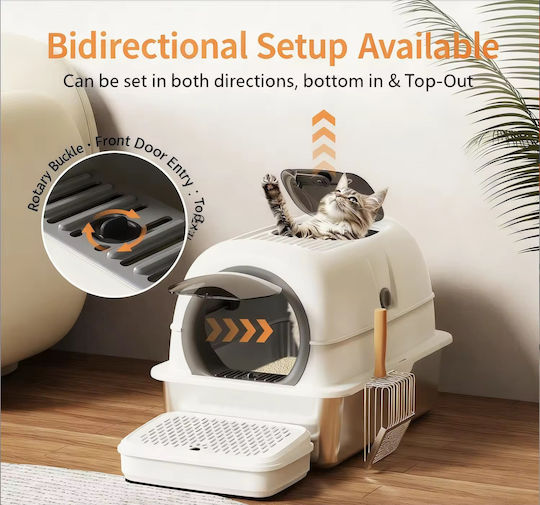 Pet's Choice Closed White Cat Toilet L60 x W40 x H40cm