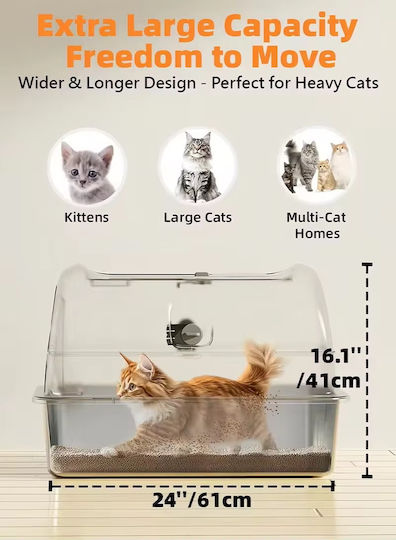Pet's Choice Closed Grey Cat Toilet L60 x W40 x H40cm