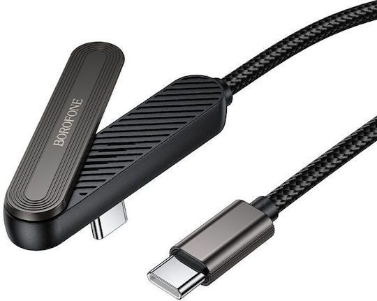 Borofone Winkel (90°) / Geflochtenes Kabel USB-C männlich - USB-C 60W PD Schwarz 1m