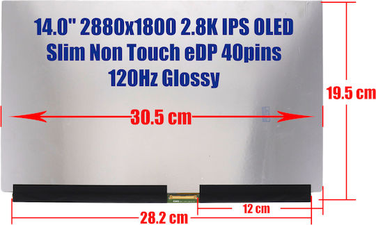14" Slim / Touch 2880x1800 Glossy 40 Pin Laptop Screen for Ga403ui 1-SCR0743