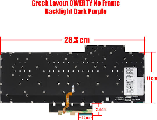 Greek Laptop Keyboard Asus Rog Zephyrus G14 Ga402 Ga402r Ga402rj Ga402rk Ga402ru Ga402x Ga402xv GR No Frame Backlit Dark Purple Code 41272grblnofrpurple