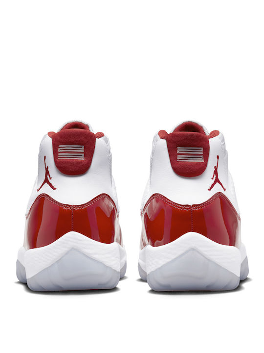 Air  11 Retro Мъжки Високи Сникърси Бели / Varsity Red / Black