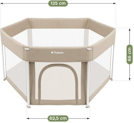 Tulano Patut pliabil cu saltea bej 70cm