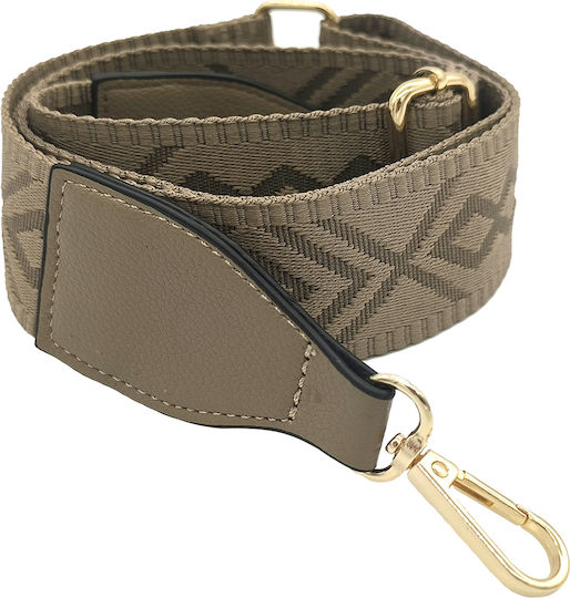 Adjustable Bag Strap 5cm Crossbody Or Shoulder Gold Metal Hook Solid Rhombuses Cigar Brown