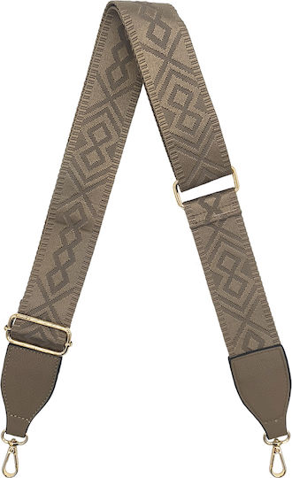 Adjustable Bag Strap 5cm Crossbody Or Shoulder Gold Metal Hook Solid Rhombuses Cigar Brown