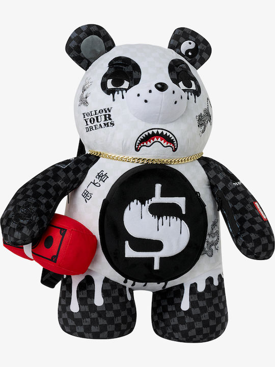 Sprayground Men Drippy Panda Moneybear Σχολική Τσάντα Πλάτης Λευκή
