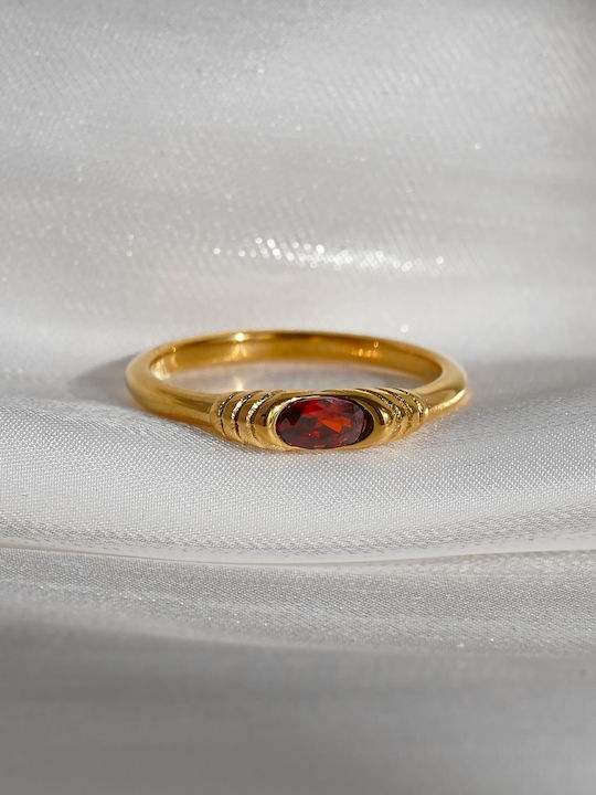 Enotia Women's Gold Plated Steel Ring Enotia Women's Gold Plated Steel Ring
