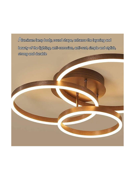 Lightplanet Πλαφονιέρα Οροφής Καφέ με Ενσωματωμένο LED και Τηλεχειριστήριο