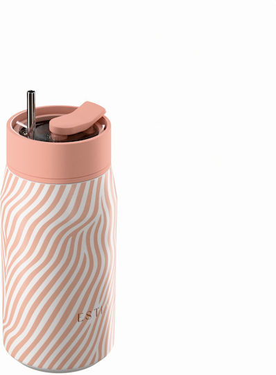 Estia Lens Save the Aegean Thermos Stainless Steel BPA Free 360ml Soft Ripple with Straw