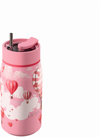 Estia Lens Save The Aegean Чаша Термос Неръждаема стомана Без BPA 360 ml Love Ascend с Сламка