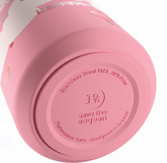 Estia Lens Save The Aegean Чаша Термос Неръждаема стомана Без BPA 360 ml Love Ascend с Сламка