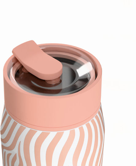 Estia Lens Save the Aegean Thermos Stainless Steel BPA Free 360ml Soft Ripple with Straw