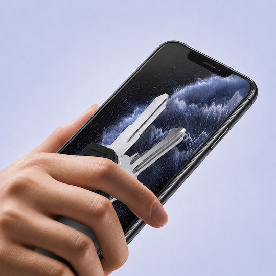 3mk Pack 2 Tempered Glass Iphone 11 Prowith Precise Applicator Black Transparent