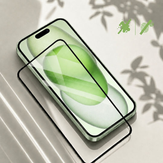 3mk Pack 2 Tempered Glass Iphone 16 Plus 15 Plus Applicator Frame Black Transparent
