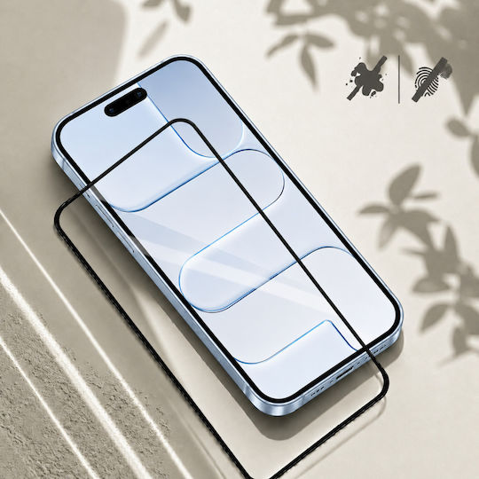 3mk Pack 2 Gehärtetes Glas iPhone Air Anwendungsrahmen Schwarz Transparent