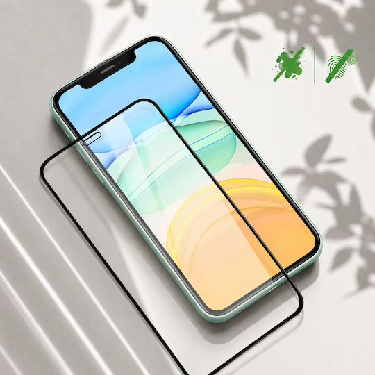 3mk Pack 2 Tempered Glass Iphone 11 Applicator Frame Black Transparent