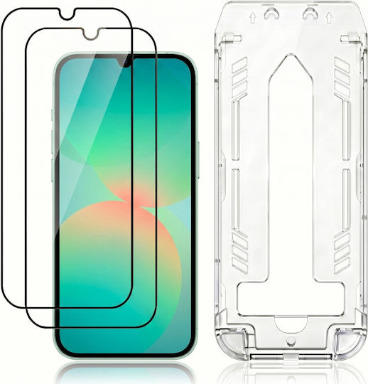 3mk Pack 2 Gehärtetes Glas Galaxy A26 Anwendungsrahmen Schwarz Transparent