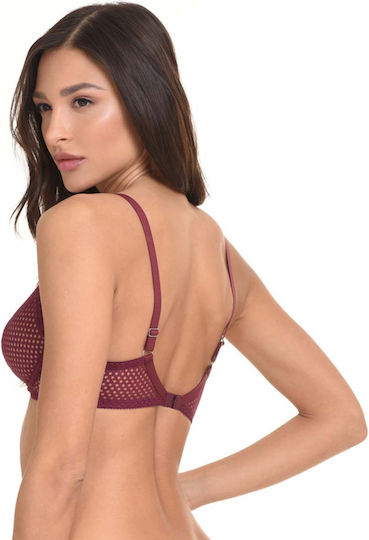 Miss Rosy Lavinia Tulle Mesh Lingerie Set 964-11106 Burgundy