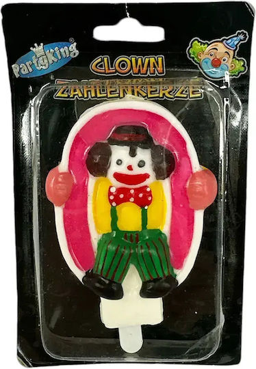 Chippo Geburtstagstorte Kerze Clown 134788 Nummer 0 Rosa 9,5 cm