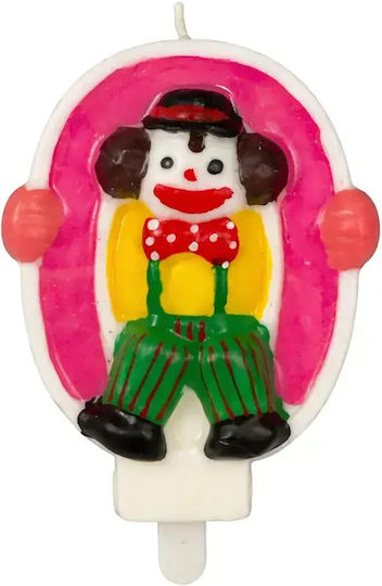 Birthday Cake Candle Chippo Clown 134788 F Number 8 Pink 9.5 Cm