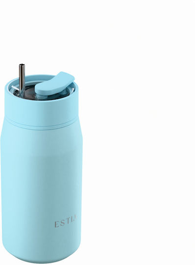Estia Lens Save The Aegean Чаша Термос Неръждаема стомана Без BPA 360ml Arctic със Сламка
