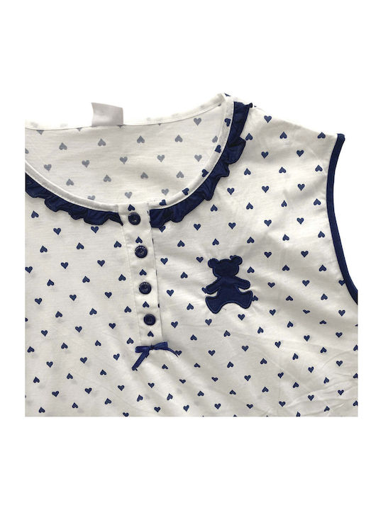 Ansin Summer Women's Cotton Pyjama Set Blue