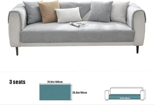 Ελαστικό Κάλυμμα Τριθέσιου Καναπέ Gray 90x180cm
