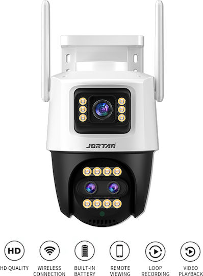 Jortan JT-9999PRO IP Triple Κάμερα Παρακολούθησης Wi-Fi 9MP Αδιάβροχη με Φακό 3.6mm