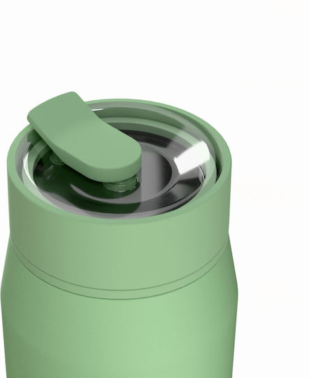 Estia Lens Save The Aegean Μπουκάλι Θερμός Ανοξείδωτο BPA Free 360ml Pine με Καλαμάκι
