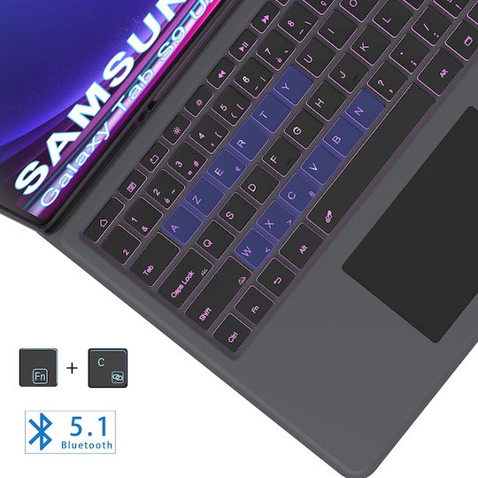 Flip Cover mit Tastatur für Samsung Galaxy Tab S10 S9 S8 Ultra