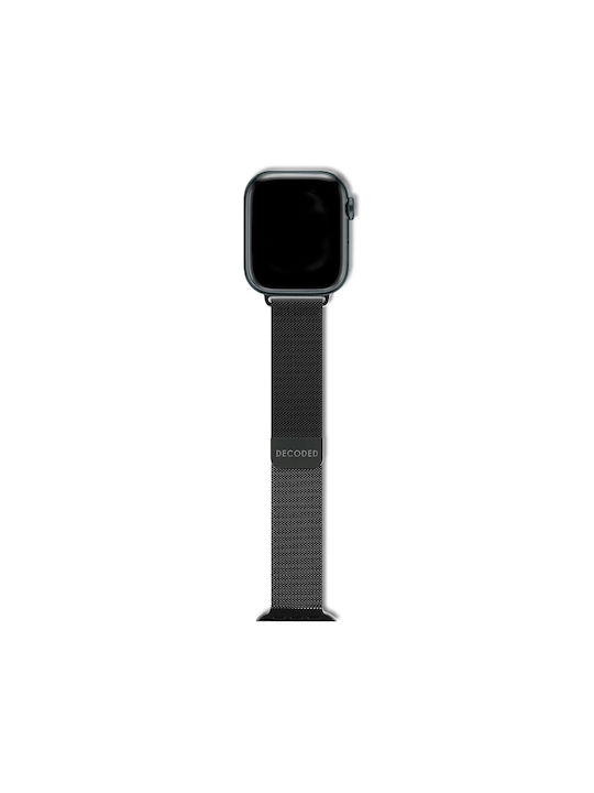 Decoded Миланска верижка Apple Watch 38 40 41 42mm Неръждаема стомана Черна