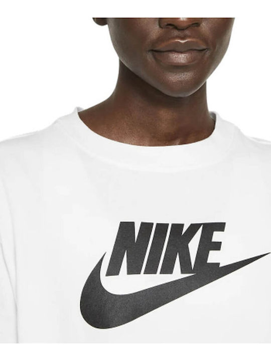 Καλοκαιρινό Mini Αθλητικό Φόρεμα T-shirt Κοντομάνικο Λευκό