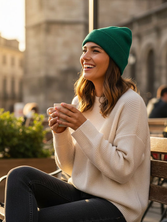 Beanie Unisex Căciulă Tricotată în Culoare Verde