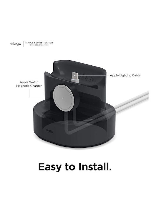 Elago Station Зарядно за Apple Watch, iPhone, AirPods Pro, Apple Pencil Черен