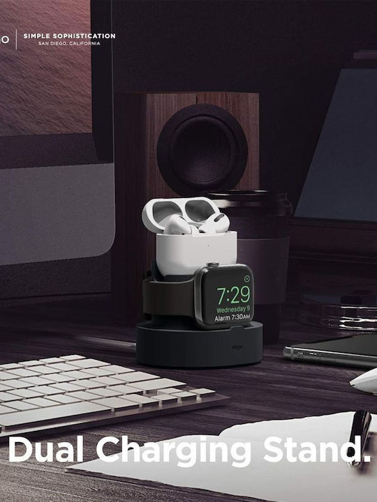 Elago Station Зарядно за Apple Watch, iPhone, AirPods Pro, Apple Pencil Черен