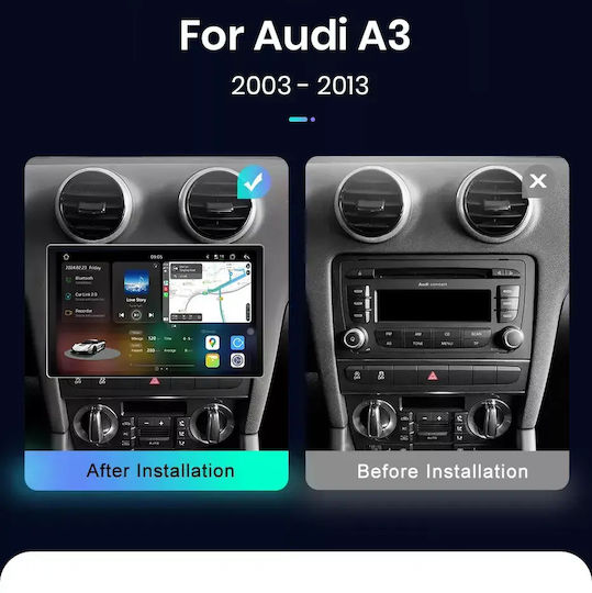 Audi A3 2007 Android Multimedia Carplay Androidauto Gps Wi-fi Bluetooth Sη34