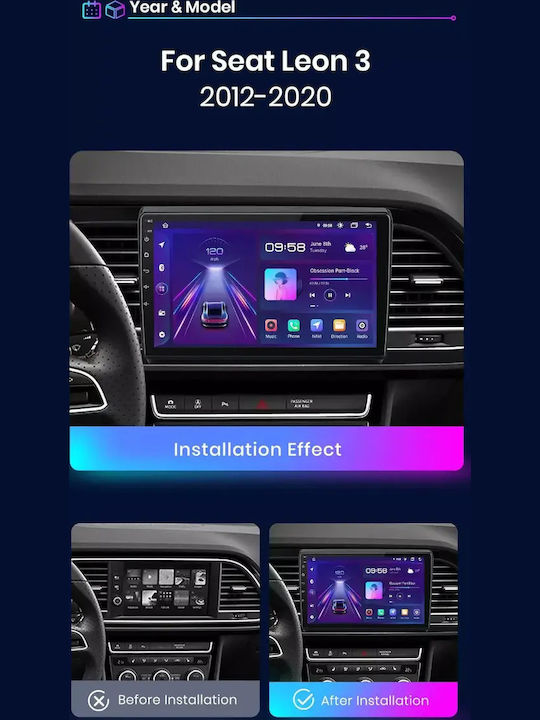 Seat Leon 2013 Android Мултимедия Carplay Androidauto GPS Вграден Wi-Fi Bluetooth SH71