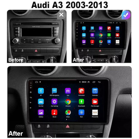 Audi A3 2010 Android Multimedia Carplay Androidauto Gps Wi-fi Bluetooth Sη37