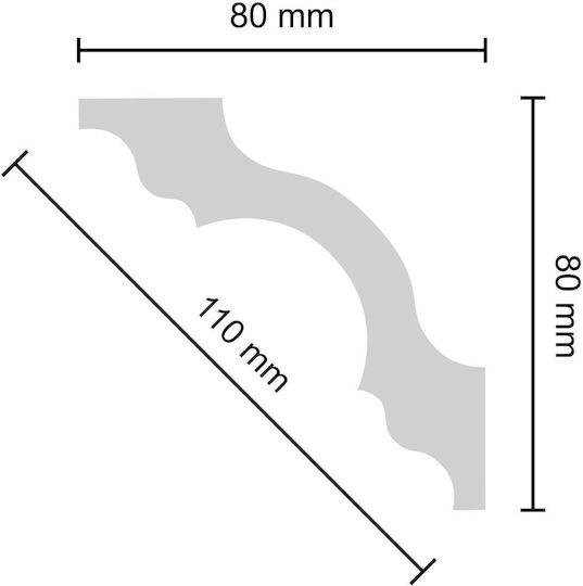 Saarpor Foam Polystyrene Pelmet 8x8 cm